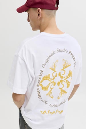 relaxed T-shirt met backprint wit