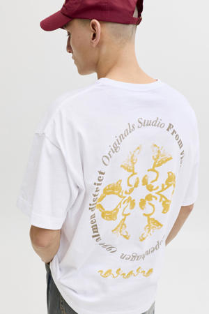 relaxed T-shirt met backprint wit