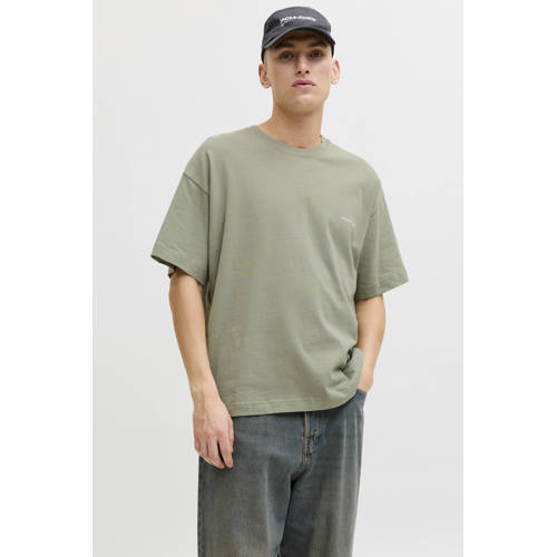 JACK & JONES ORIGINALS relaxed T-shirt met backprint groen afbeelding