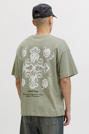 relaxed T-shirt met backprint groen