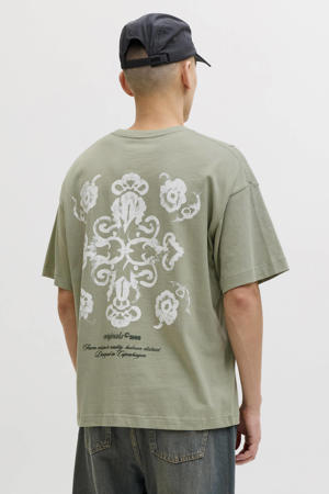 relaxed T-shirt met backprint groen
