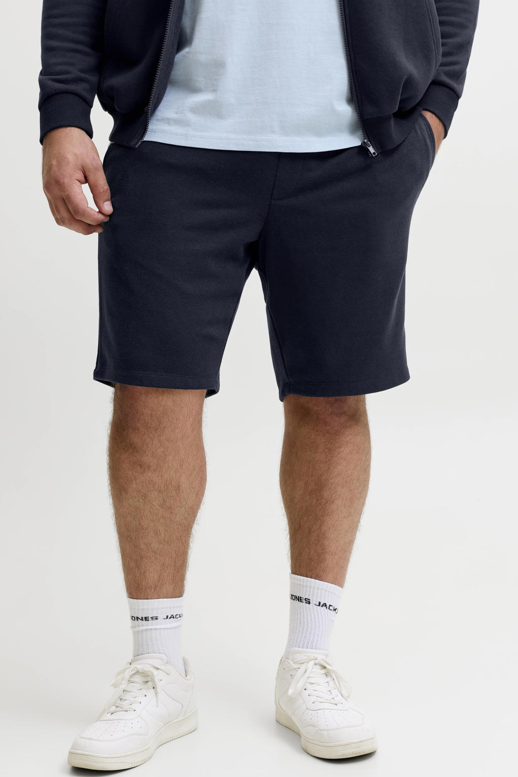 JACK & JONES PLUS SIZE JPSTGORDON regular waist sweatshort zwart