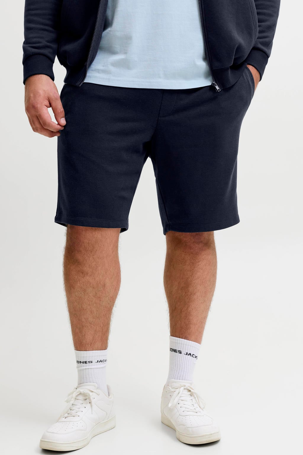 JACK & JONES PLUS SIZE JPSTGORDON regular waist sweatshort zwart