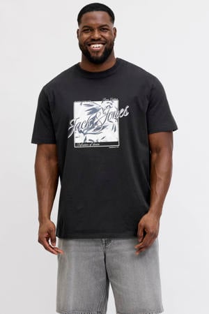 regular T-shirt zwart