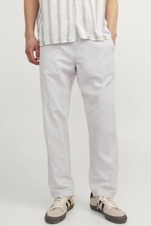 JPSTKANE relaxed casual broek met linnen lichtgrijs