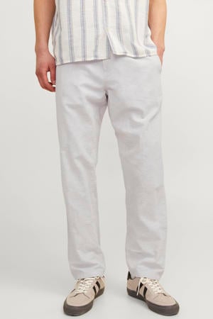 JPSTKANE relaxed casual broek met linnen lichtgrijs
