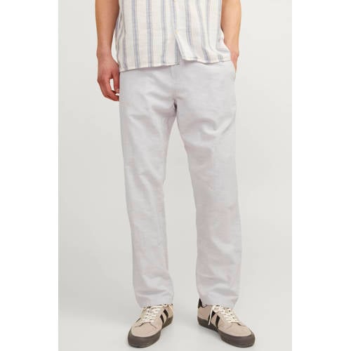 JACK & JONES PANTS STUDIO JPSTKANE relaxed casual broek met linnen lichtgrijs afbeelding
