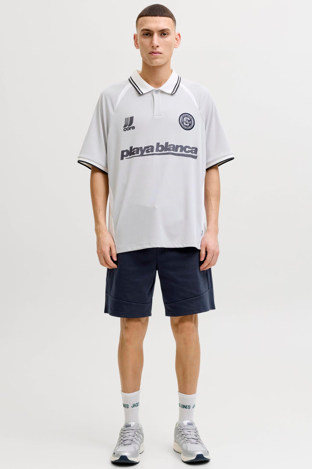 JACK & JONES PANTS STUDIO JPSTGORDON regular sweatshort donkerblauw