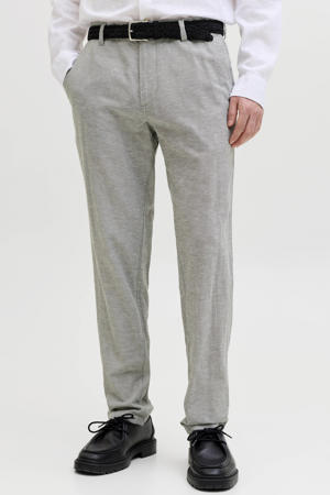 JPSTACE tapered chino met linnen grijsgroen