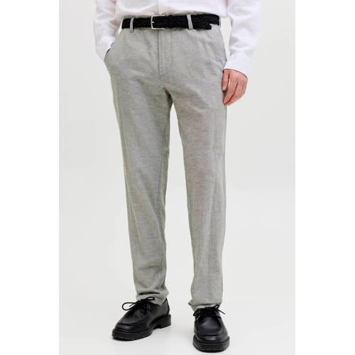 JACK & JONES PANTS STUDIO Jpstace Summer Linen Blend Chino Pant Sn tapered regular waist chino met linnen groen afbeelding
