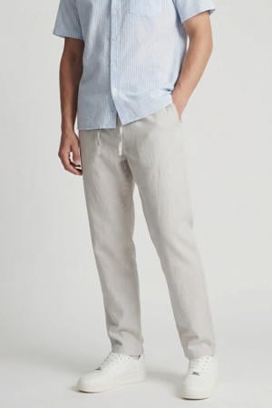 JPSTKANE relaxed casual broek met linnen beige