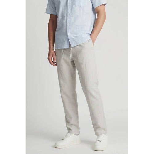 JACK & JONES PANTS STUDIO JPSTKANE relaxed casual broek met linnen beige afbeelding