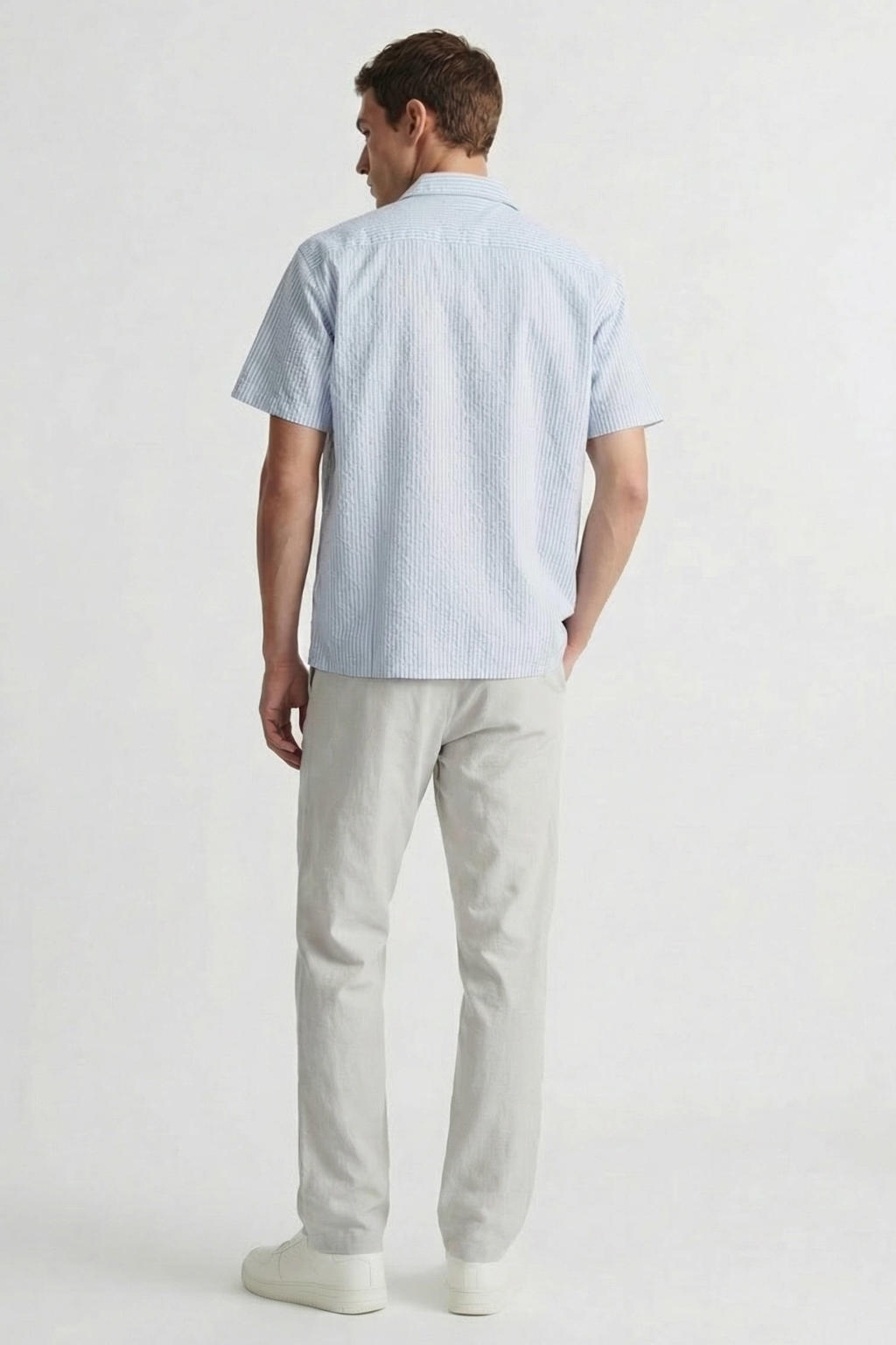 JACK & JONES PANTS STUDIO JPSTKANE relaxed casual broek met linnen beige