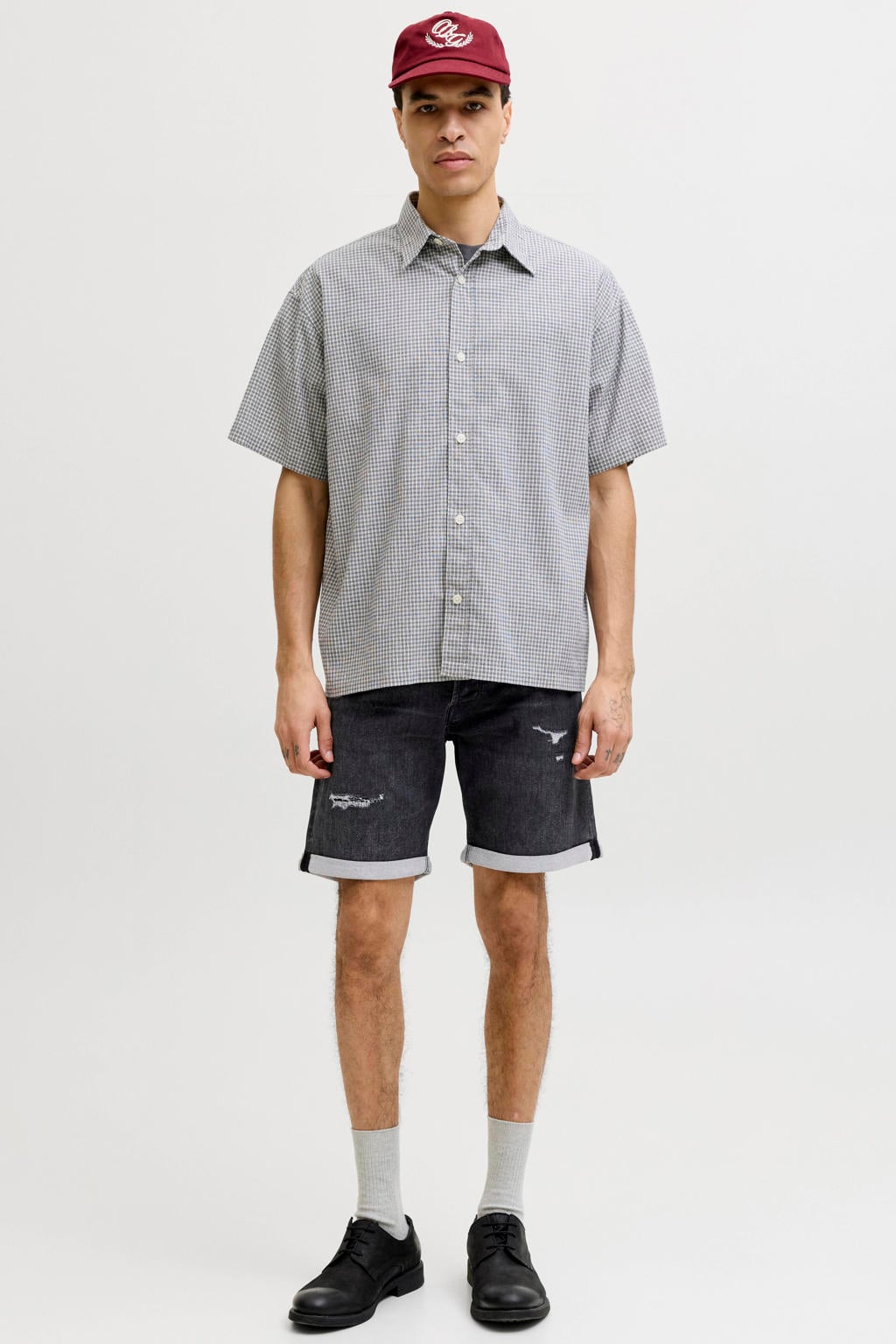 JACK & JONES JEANS INTELLIGENCE regular fit denim short - black denim