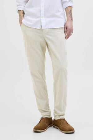 JPSTACE tapered chino met linnen beige
