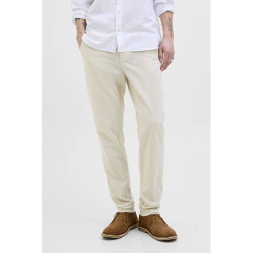 JACK & JONES PANTS STUDIO Jpstace Summer Linen Blend Chino Pant Sn tapered regular waist chino met linnen beige afbeelding