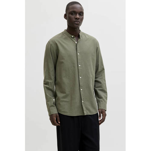 JACK & JONES ESSENTIALS regular casual overhemd donkergroen afbeelding