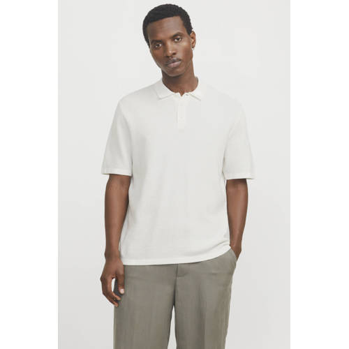 JACK & JONES ESSENTIALS regular polo gebreid wit afbeelding