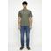 JACK & JONES ESSENTIALS regular polo met ingebreid patroon groen