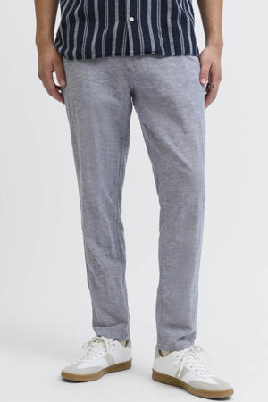 JPSTACE tapered chino met linnen blauw