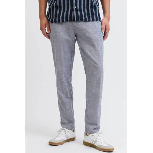 JACK & JONES PANTS STUDIO Jpstace Summer Linen Blend Chino Pant Sn tapered regular waist chino met linnen grijs afbeelding