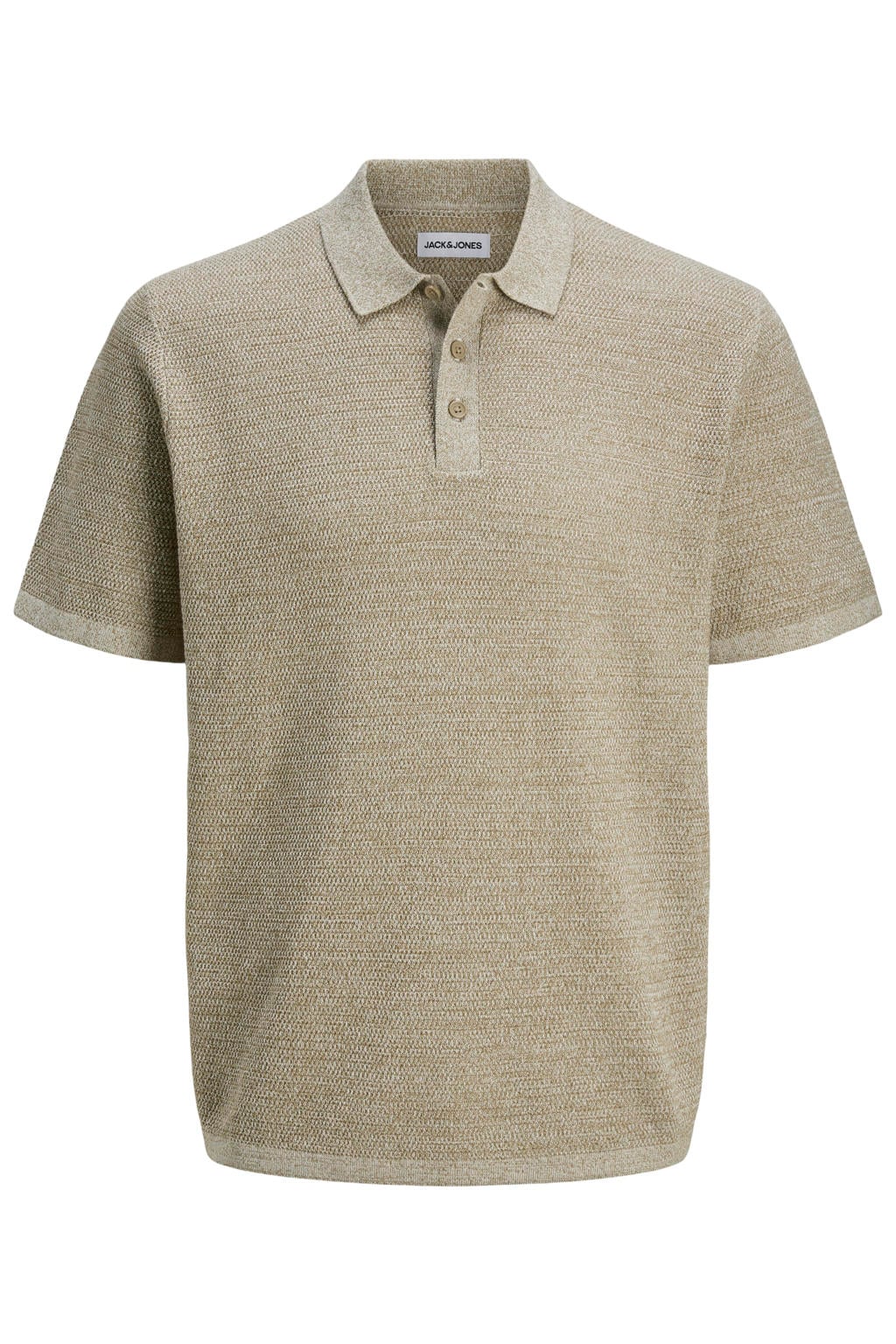 JACK & JONES ESSENTIALS regular polo gebreid beige