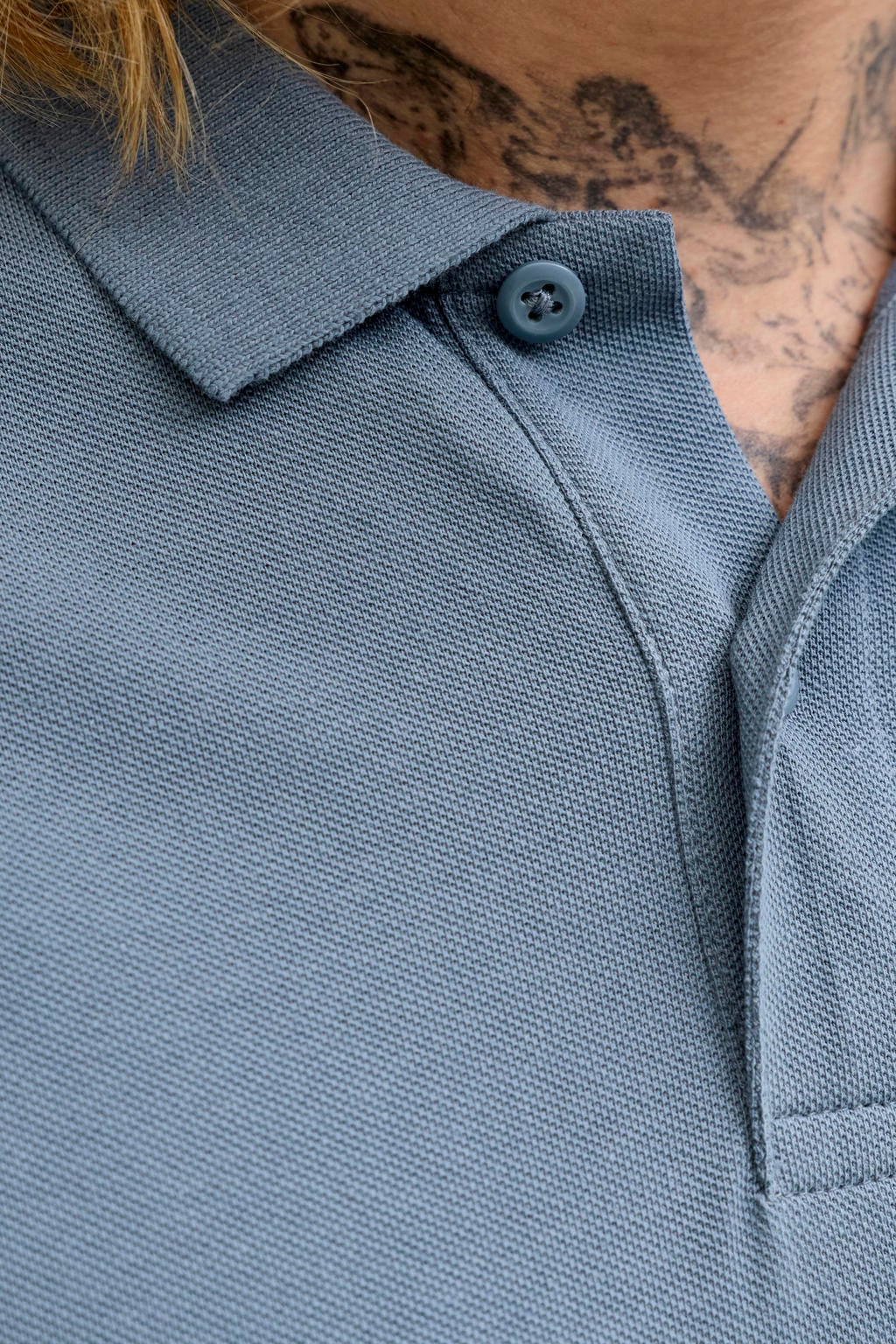 JACK & JONES ESSENTIALS slim polo blauw