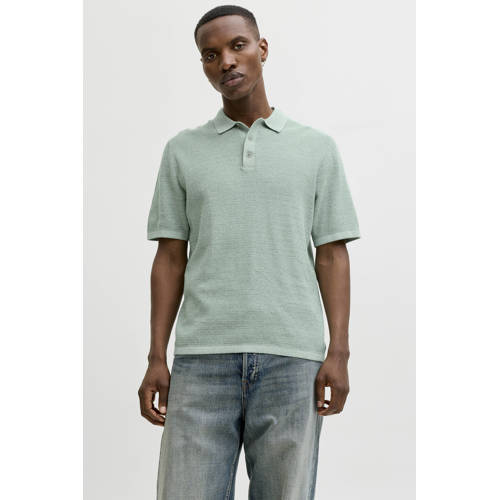 JACK & JONES ESSENTIALS regular polo gebreid groen afbeelding