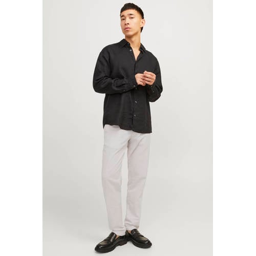 JACK & JONES PANTS STUDIO Jpstace Summer Linen Blend Chino Pant Sn tapered regular waist chino met linnen grijs afbeelding