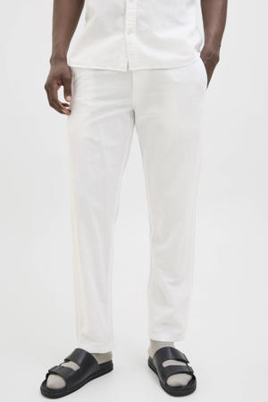 JPSTKANE relaxed casual broek met linnen wit