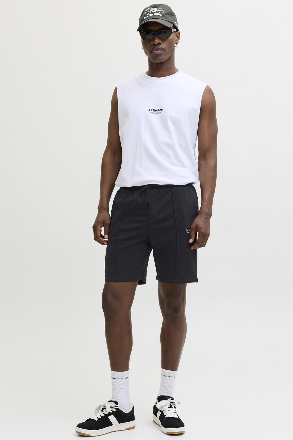 JACK & JONES PANTS STUDIO JPSTKANE relaxed sweatshort zwart