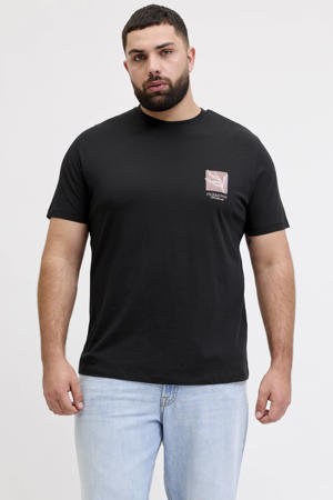 regular T-shirt zwart