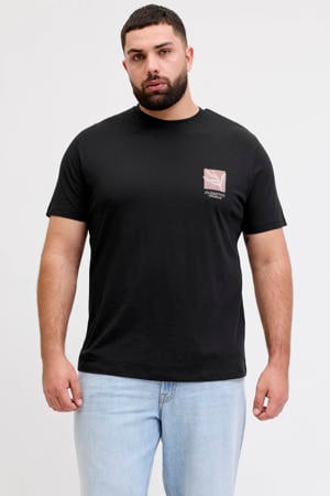 regular T-shirt zwart