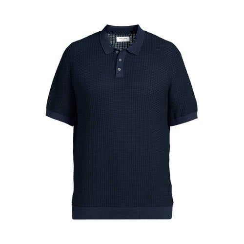 JACK & JONES PLUS SIZE regular polo gebreid Plus Size donkerblauw afbeelding