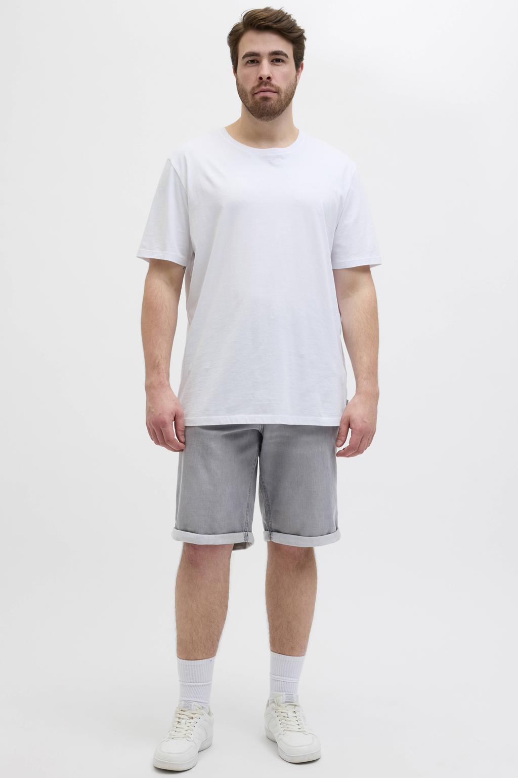 JACK & JONES PLUS SIZE regular fit denim short - grey denim