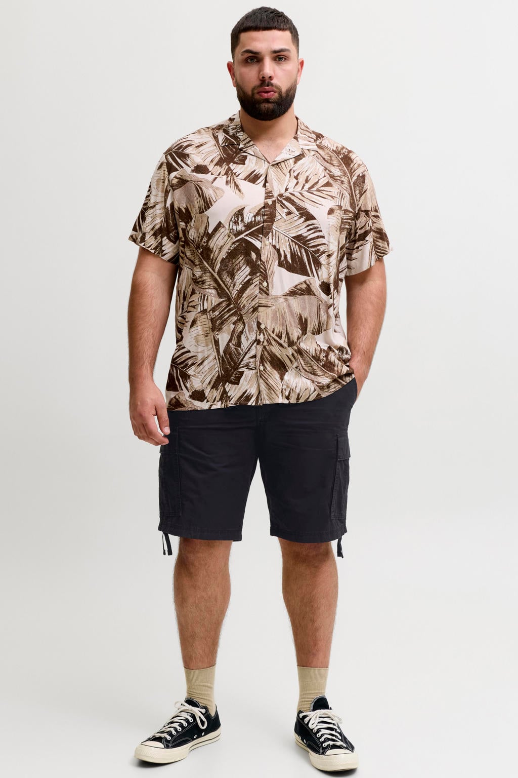 JACK & JONES PLUS SIZE JPSTCOLE relaxed cargo short zwart