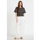 Cache Cache wide leg high waist casual broek  ecru