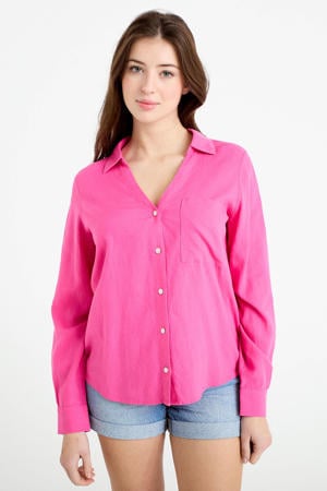 blouse met linnen roze