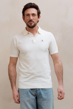 regular polo fijn gebreid ecru