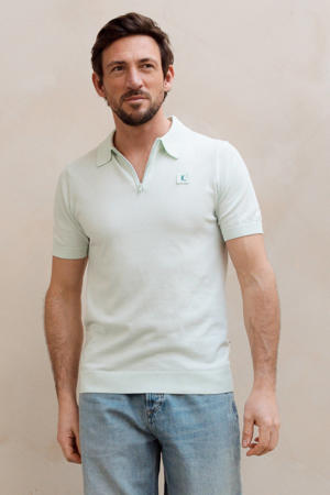 regular polo fijn gebreid lichtgroen