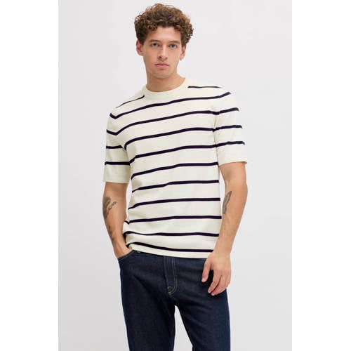 JJ REBEL regular gestreepte T-shirt ecru afbeelding