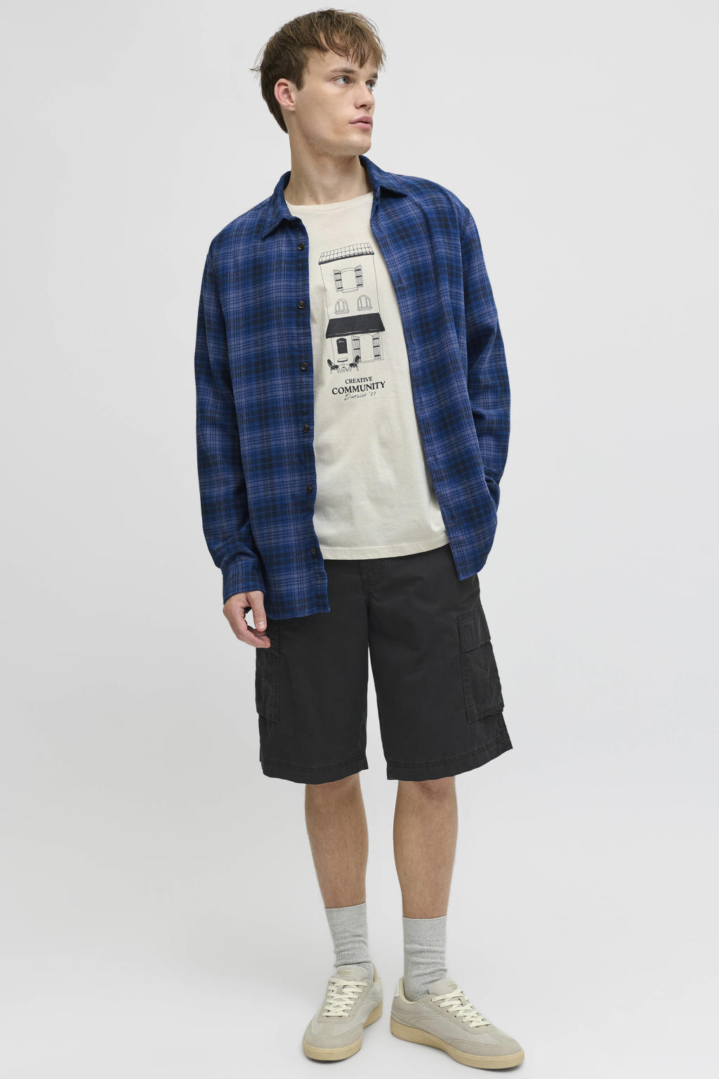 JJ REBEL JREBCORY relaxed regular waist cargo short zwart