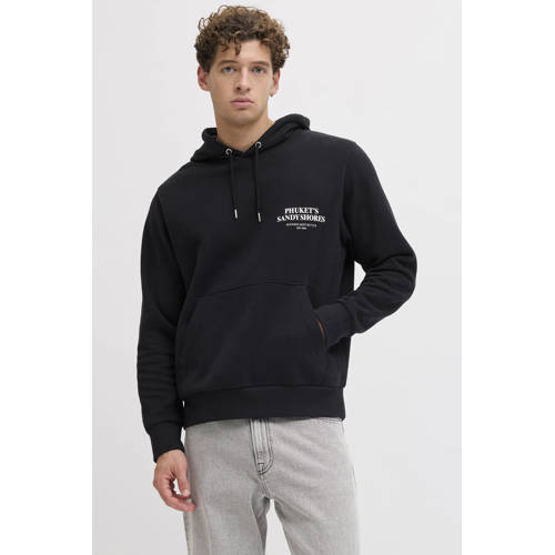 JJ REBEL hoodie met backprint zwart afbeelding
