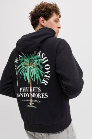 hoodie met backprint zwart
