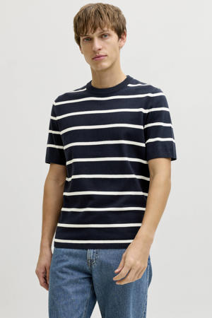 regular gestreepte T-shirt donkerblauw