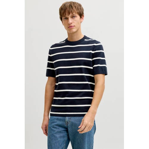 JJ REBEL regular gestreepte T-shirt donkerblauw afbeelding