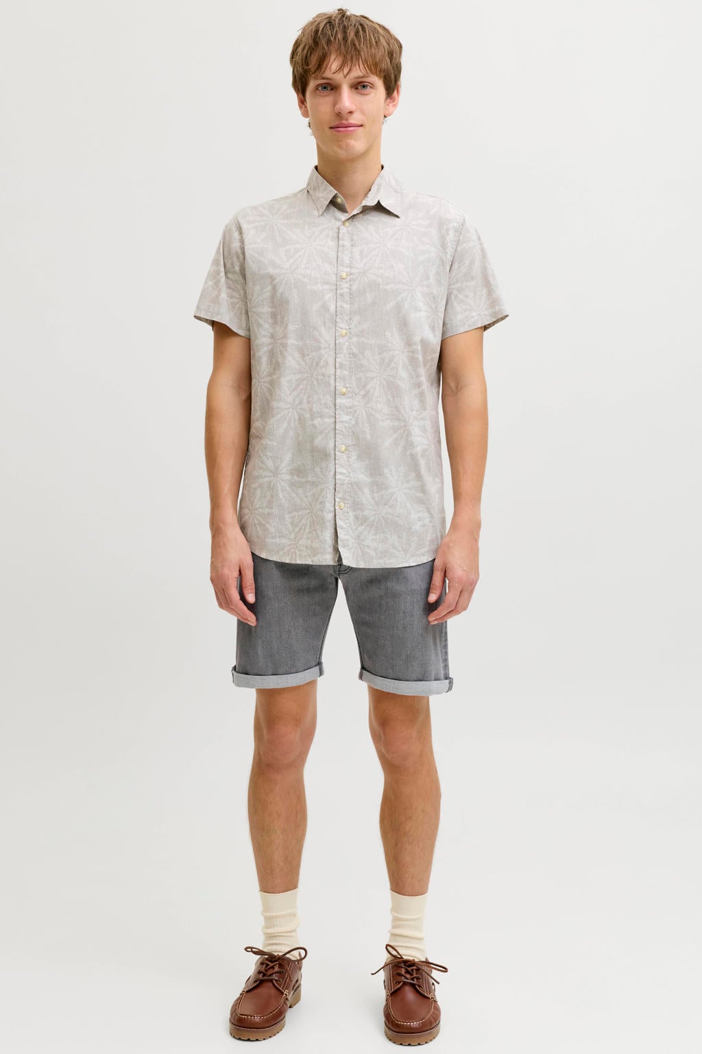JJ REBEL JREBJOE JJCRAFT regular short grey denim