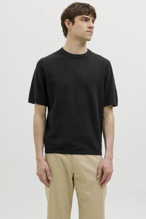 regular T-shirt zwart