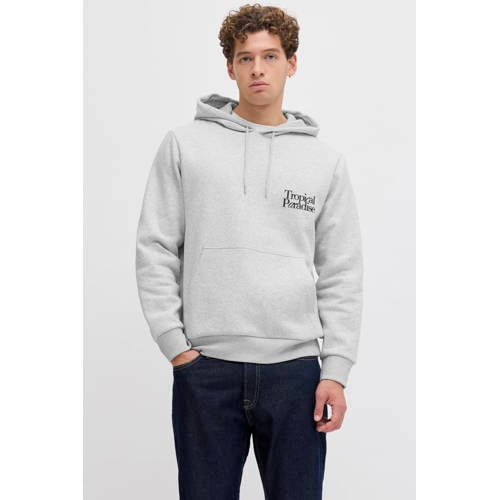 JJ REBEL hoodie met backprint grijs afbeelding