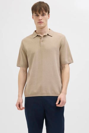 regular polo gebreid bruin